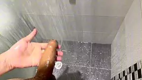 Jerking Off on Hotel Balcony, Cumming Twice in Bathroom