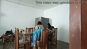 look at this sinful maid spreading her pussy for uncle's fetish fun