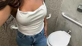 Couldn’t Resist Masturbating in Shopping Mall Bathroom from Arousal