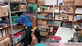 Petite half-black shoplifter teen caught and faces mall cop consequences