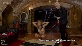 Ouch! Poor Brunette Babe Whipped on Pussy Hard