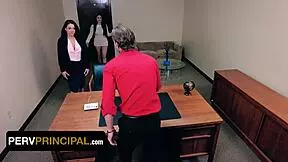 corrupt vice principal's ass and pussy in group sex tape