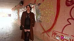 Emmita Smile flashes her huge boobs to seduce a young guy in missionary sex.