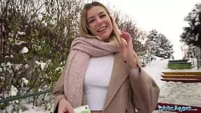 Cute Blonde Teen Gets POV Blowjob and Hardcore Sex with Big Dick in Secret Location