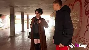 Emmita Smile flashes her huge boobs to seduce a young guy in missionary sex.