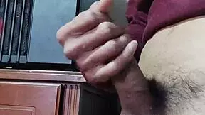 big cumshot from my hard cock after solo play