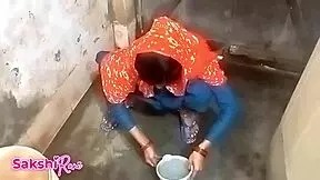 Desi stepson catches stepmom peeing then bangs her big pussy hard