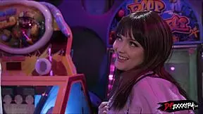 Blonde Teen vs Big Black Cock in Arcade Fuck