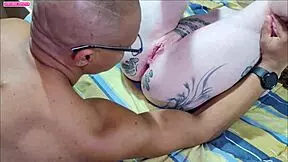 blonde with tattoo in fetish scene gets creampie