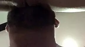 chica enjoys oral sex giving deep sloppy blowjob to daddy