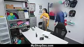 judy jolie caught shoplifting, now bending to guard's hardcore demands.