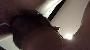 chica enjoys oral sex giving deep sloppy blowjob to daddy