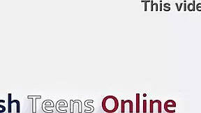 Blonde student chats with her teacher in stockings and lingerie