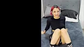 I'm this emo goth latina sucking a huge cock in casting