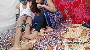 Hot young Indian girl masters pure desi style while sucking big Hindi boyfriend dick