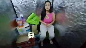 Immigrant hides in pantry and takes a messy creampie