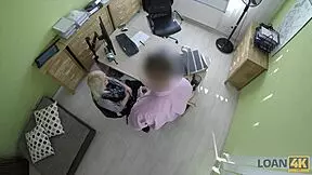 Loan4k agent says, I'll bang your tight teen pussy and approve the loan if you perform well.