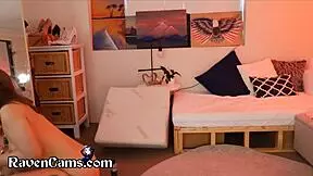 thicc teen ass rides dildo for strangers in squirting orgasm