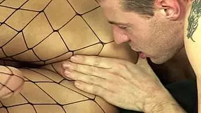 Petite Girl In Fishnet Gets Intensely Licked And Fucked, Cumming Hard From Wet Cunilingus And Spooning