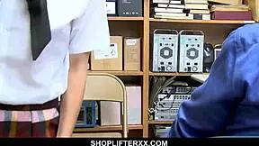 OMG, tiny Asian teen thief got nabbed by a dirty big dick cop! 😱