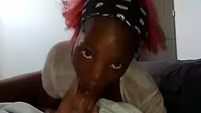 I, pretty latina, sloppily suck stepdad's monster cock, cum all over big tits.