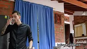 fucking sexy latina teen with choking and deepthroat before fixing her scooter 😏