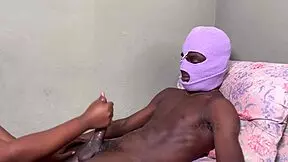 Struggling ebony slut takes monster cock in cowgirl squirting!