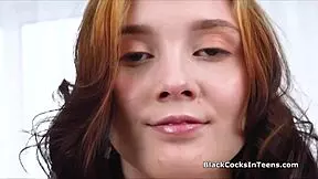 Perky Brunette Experiences Her First Big Black Cock Blowjob