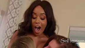 Perfect ebony tits and a tiny wild girl save a couch humper 😍