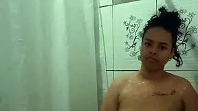 Latina Brunette Teen Fingering Her Tight Pussy In The Shower.