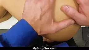 officer catches shoplifter teen 18+ and demands a hard fuck