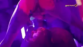 Neon party turns wild as college girls fuck and scream in ecstasy