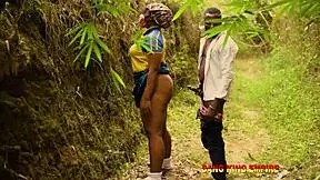 Sofia, take it! Mr. Burna pounds your ass doggy in the bush!