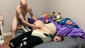 step dad disciplines step daughter with belt whipping and rough fucking