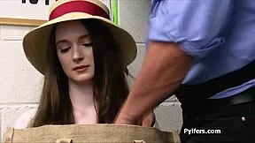 Mall cop fucks dildo-stealing hottie