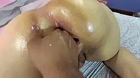 My asshole stretched wide with hard sodomization and penetration