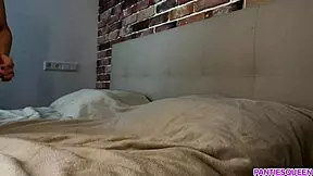 Sexy slut grips dildo with long pussy lips