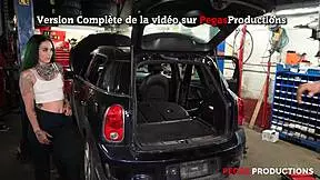 vanessa therock gets roughly fucked by her garage mechanic in the garage