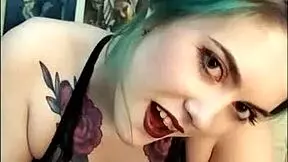 Stunning tattooed girl edges friend's cock with handjob tease