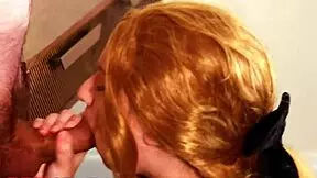 british redhead student nurse skillfully sucks off a patient in private.