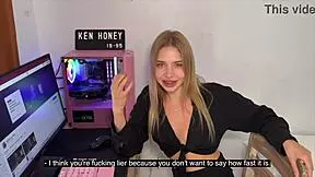 Blonde teasing for you on camera