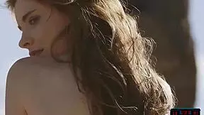 Petite Russian Centerfold Kate Chromia Strips Outdoor with Sensual Grace and Charm