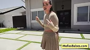 Sucking huge dick deep in shaved pussy