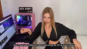 Blonde teasing for you on camera