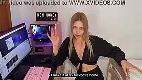 Blonde teasing for you on camera