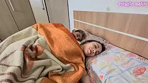 Young Girl Rides Stepbrother's Cock in Bedroom