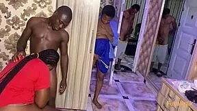 Intense fucking of stepmom and stepsister on New Year