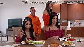 Bonding With Step Sisters & Step Mom in Hardcore Group Sex