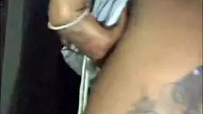 next door ebony milf teases in shorts. she flashes huge tits for a quick preview.