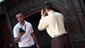 Two girls participate in a scene with two men.